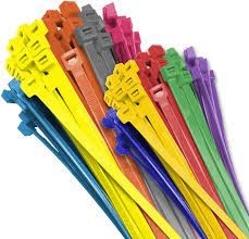 İyi bir fiyat. PA66 Kendinden Kilitli Naylon Kablo Bağları 1mm UV Dayanımlı 250mm Farklı Renkli Zip Bağları çevrimiçi